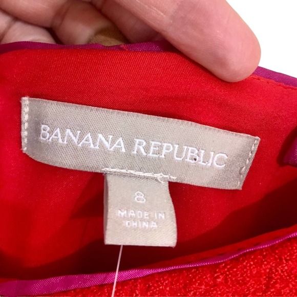 Banana Republic Wool Blend Piped Corset Dress in Vermillion Size 8 - Picture 6 of 9